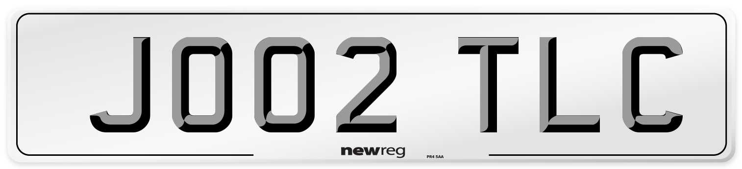 JO02 TLC Number Plate from New Reg
